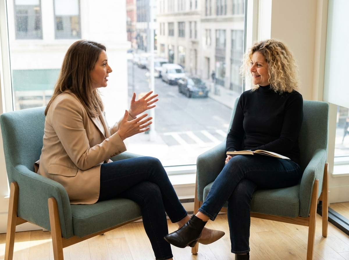 Margalit in a one-to-one coaching session with a client